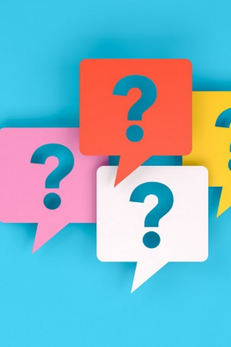 question boxes with a blue background