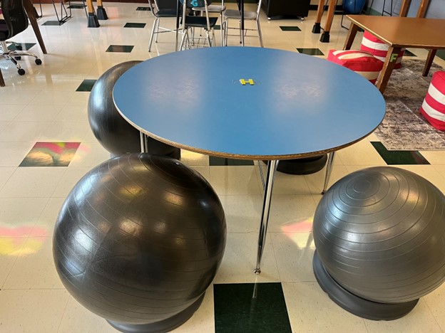 flexible seating in ambers classroom