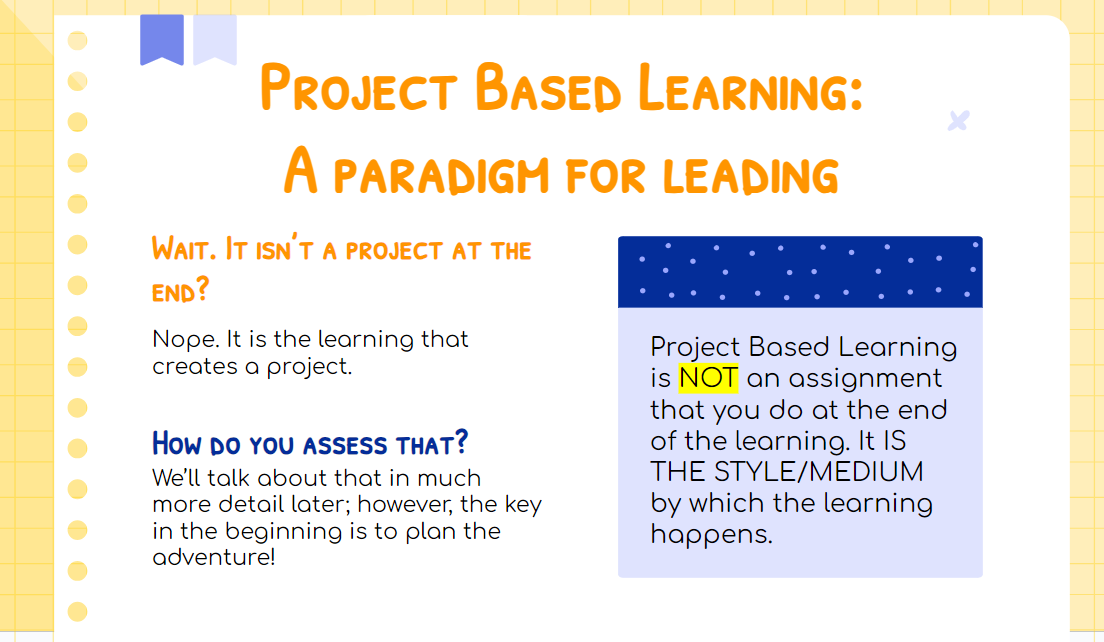Project Based Learning Overview