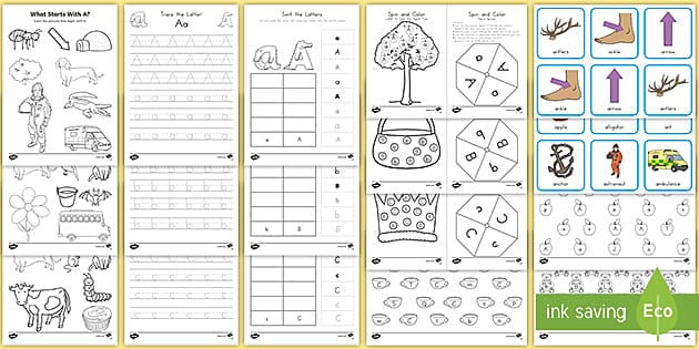 A-Z Alphabet Letters Worksheet and Activity Pack