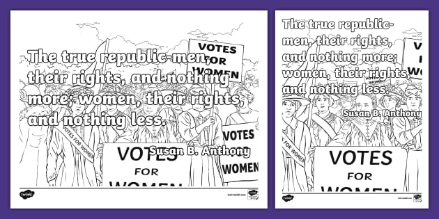 Susan B. Anthony Quote Mindfulness Coloring Sheet