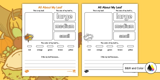 All About My Leaf Activity