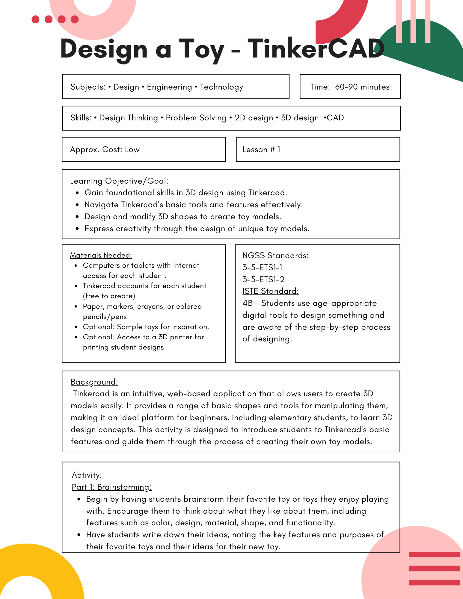 Design Your Own Toy in TinkerCAD