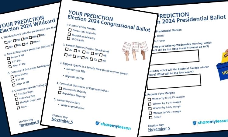 Election 2024 Prediction Ballots and Bingo Cards