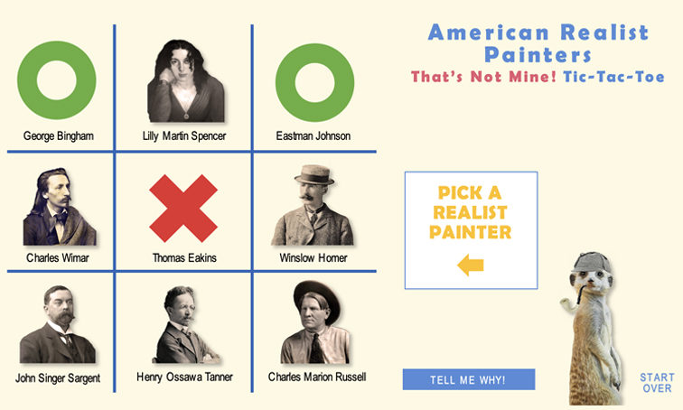 American Realist Painters Tic-Tac-Toe