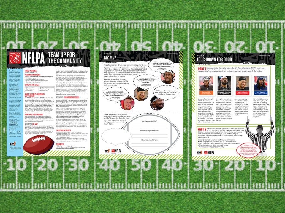 Team Up for the Community: NFL Players help teach English, Teamwork, and Community Engagement 