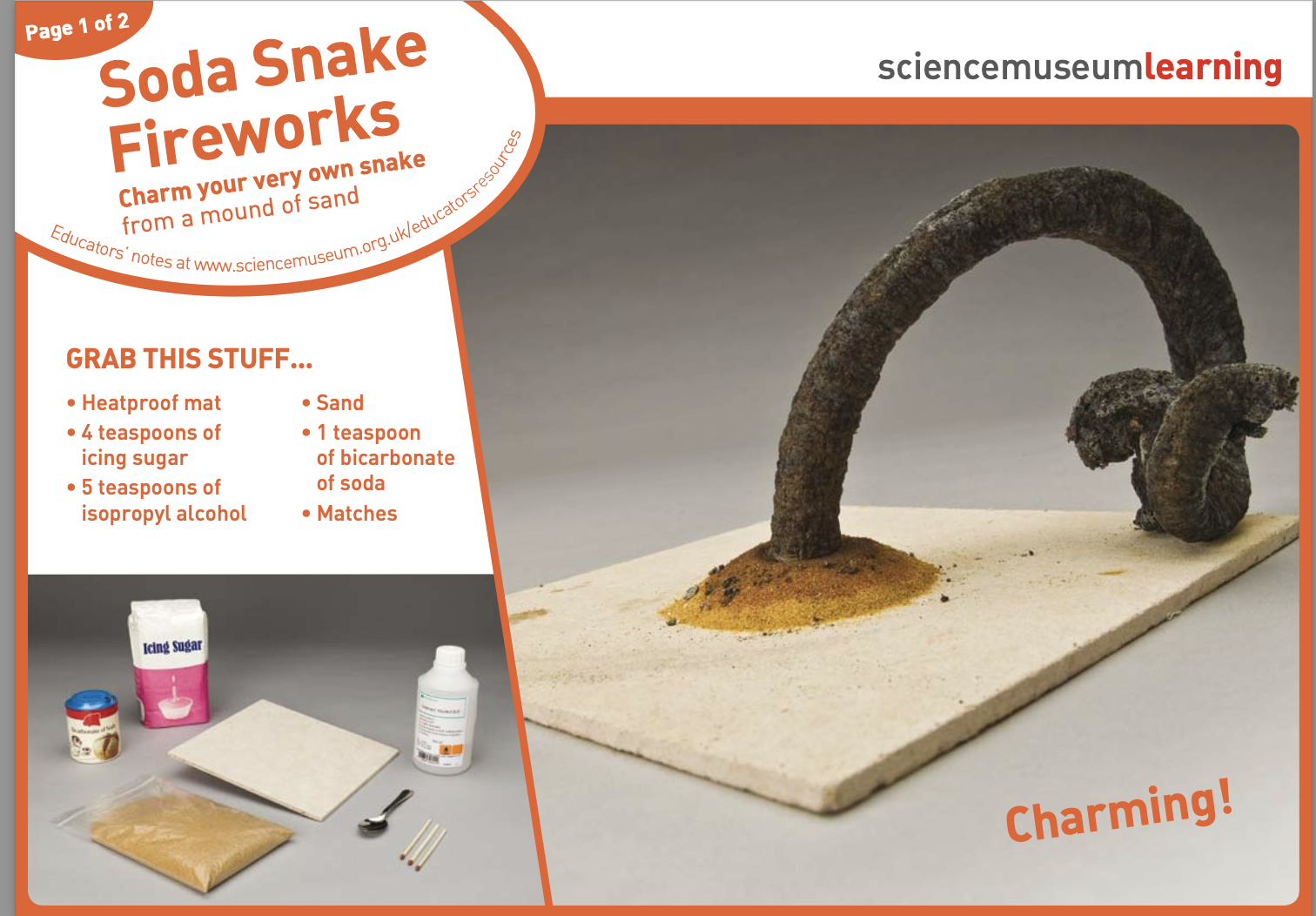 Soda Snake Fireworks (materials): STEM activity
