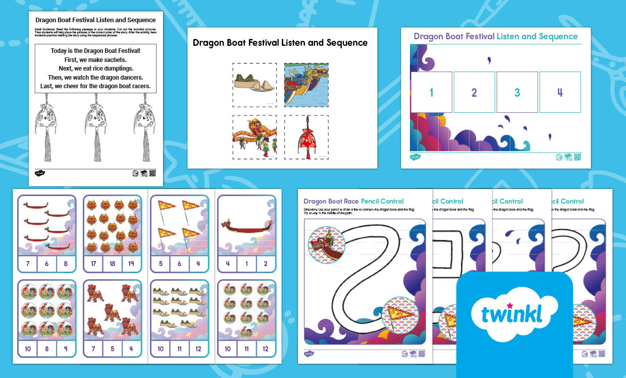  Dragon Boat Festival Activities Bundle for PK-K