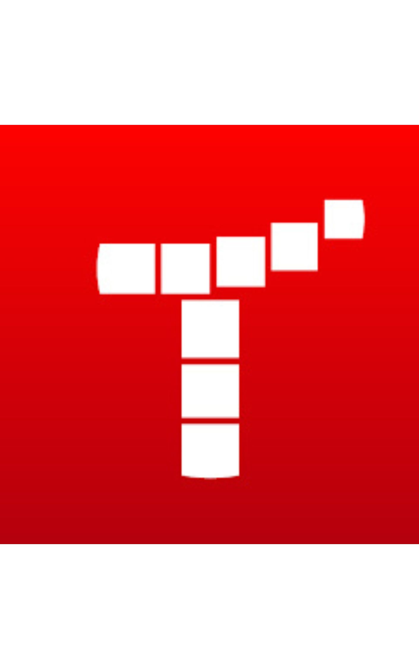 Tynkwer logo with red background and a T composed of small white cubes