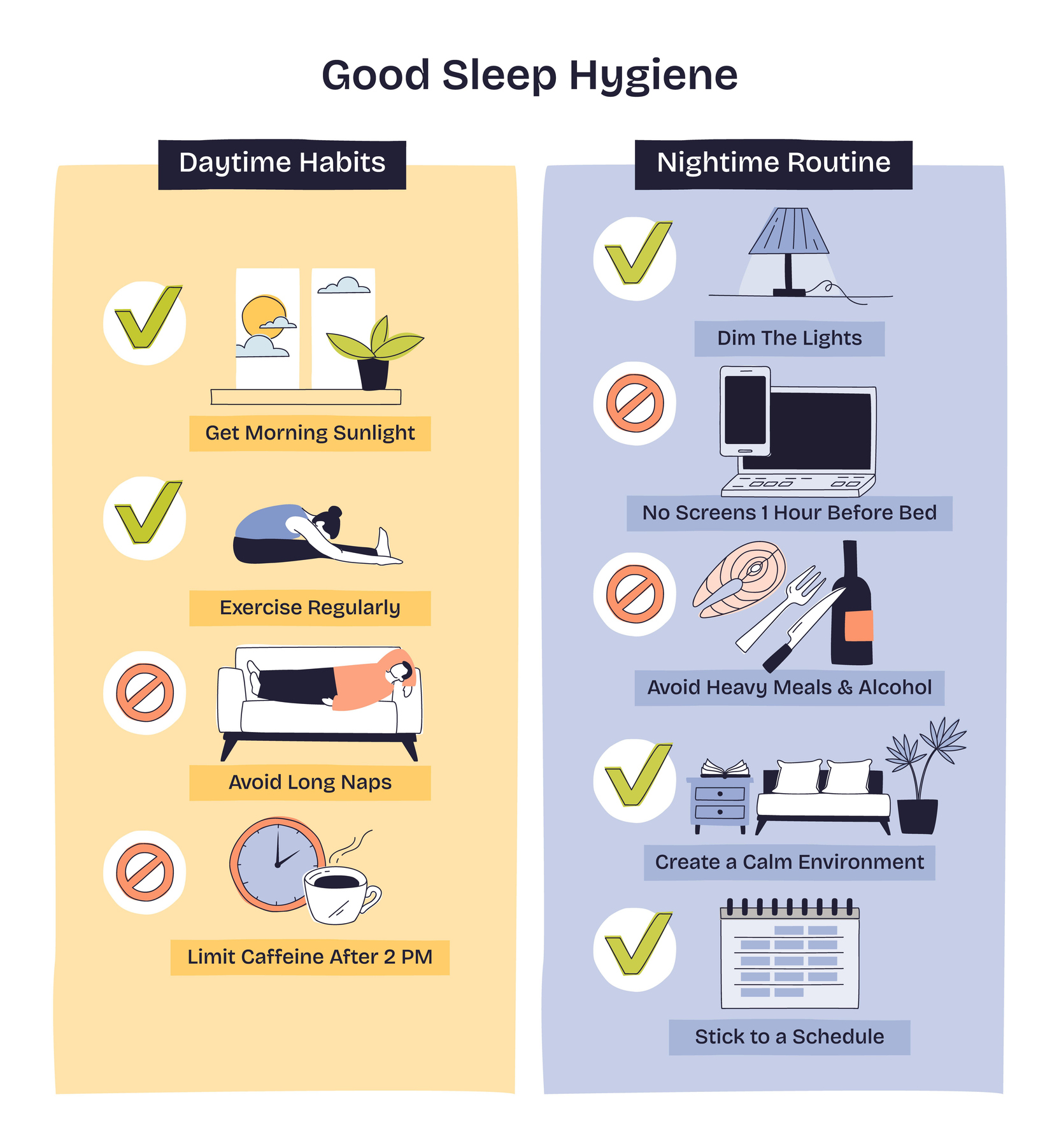 good sleep hygiene graphic