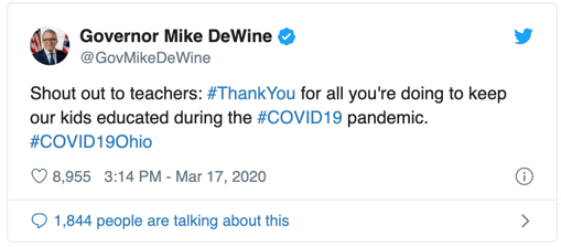 #ThankaTeacher Governor Mike DeWine