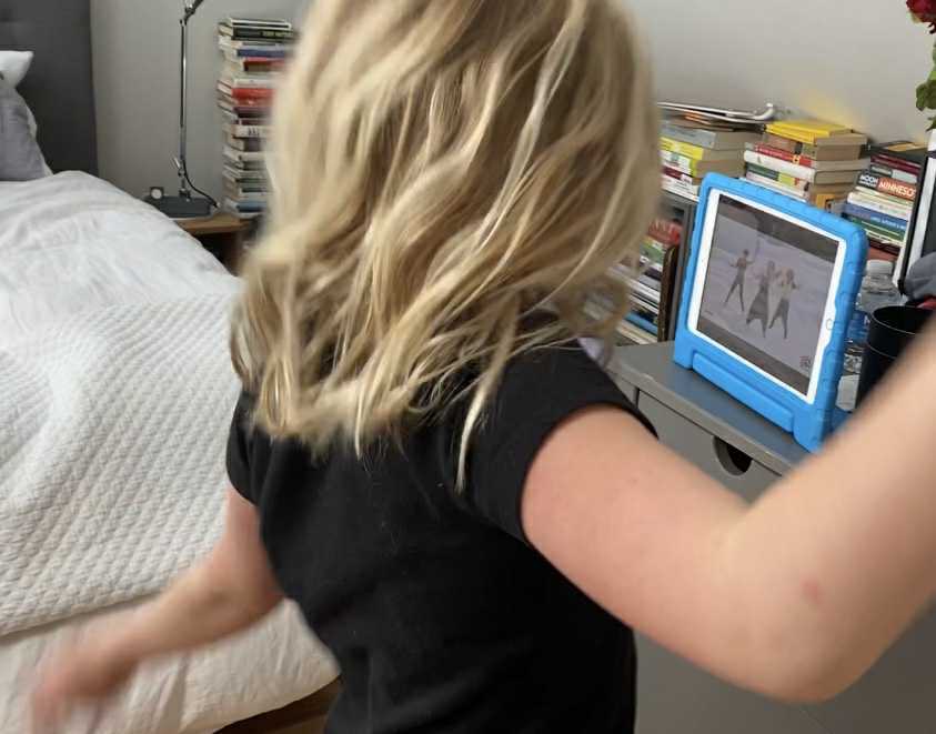 parent perspective: my daughter joins me for a workout on the ipad