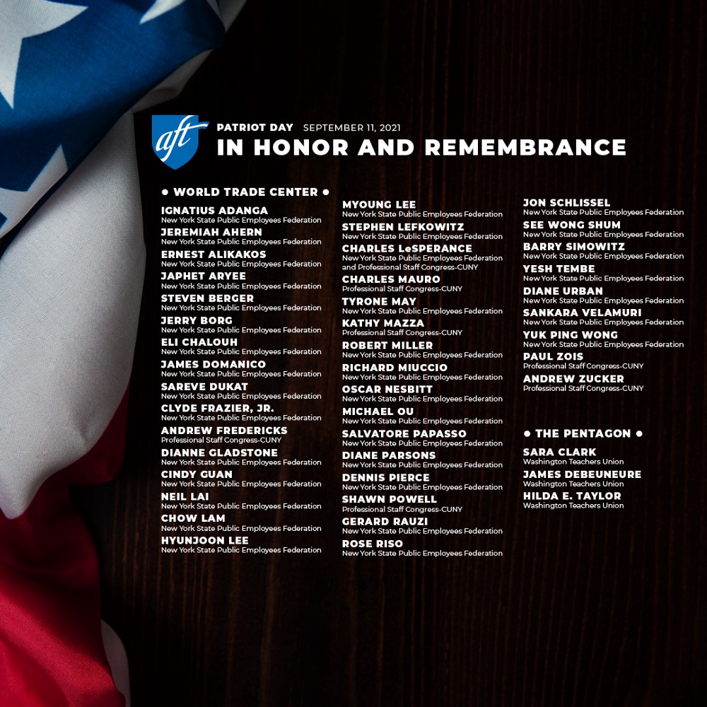 aft members who died on 9/11