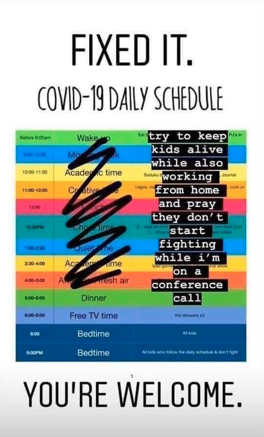 remote learning realistic schedule