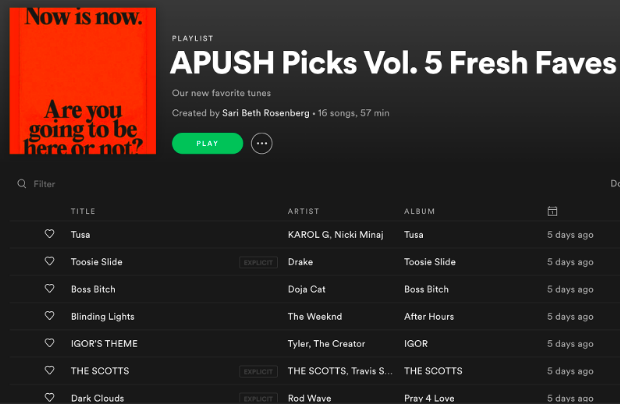 online learning music playlist