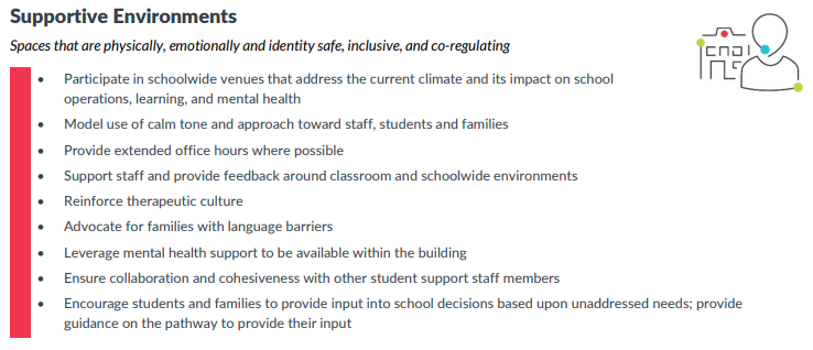 supportive school environments in a school crisis plan