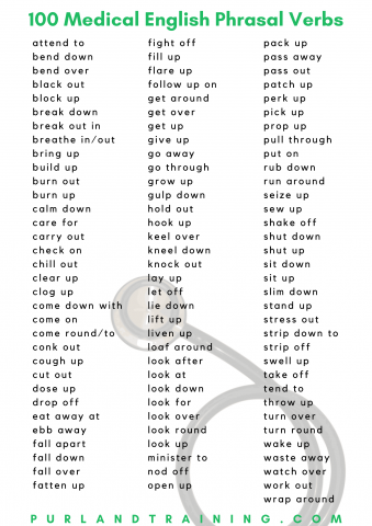 100 Medical English Phrasal Verbs