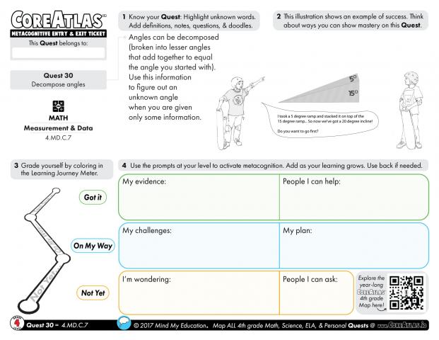 CoreAtlas Entry/Exit Ticket: Decompose angles (4th grade)