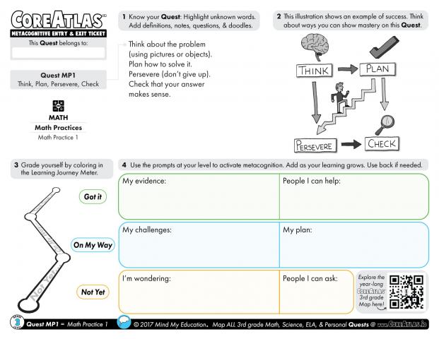 CoreAtlas Entry/Exit Ticket: Math Practice 1 (3rd grade)