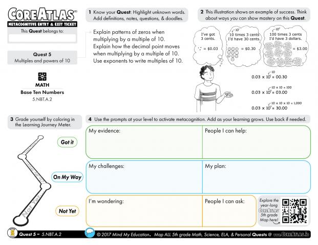 CoreAtlas Entry/Exit Ticket: Multiples and powers of ten (5th grade)