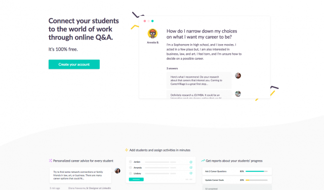 Personalized Career advice for your students with CareerVillage.org 