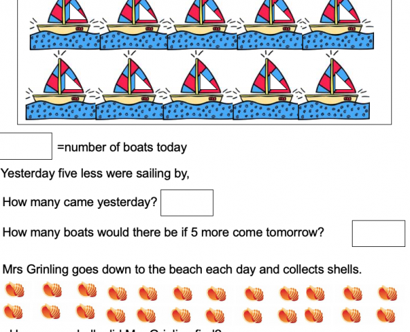 'Lighthouse Keeper's Lunch' - Math handouts