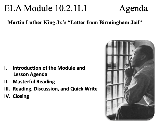 ELA Module 10.2.1 Letter from Birmingham Jail by Martin Luther King, Jr. Part 1